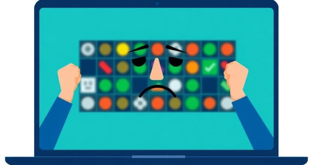 Turhautunut käyttäjä kamppailemassa CAPTCHA-tehtävien kanssa
